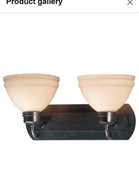 2-Light Bathroom Vanity Wall Light Rubbed Bronze with Beige Glass Shades. (3)